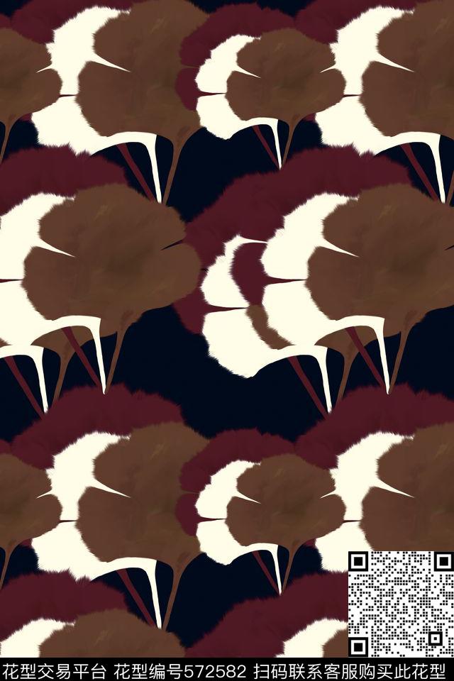 创意树叶图案传统印花华亿平台下载（图片编号: 572582） - 瓦栏（Walan）