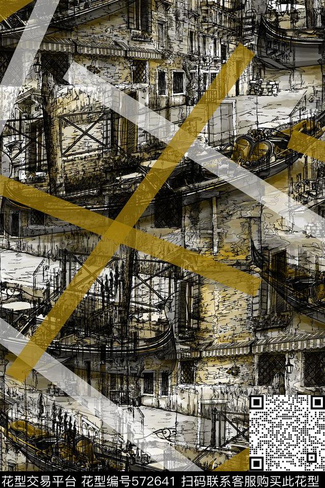 L.D~抽象L.D~几何格子条纹L.D~卡通数码印花华亿平台下载（图片编号: 572641） - 瓦栏（Walan）