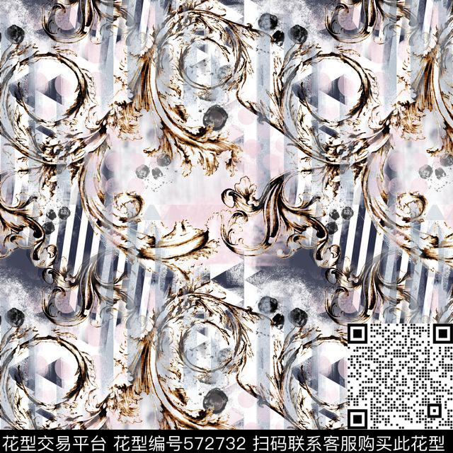 花卉图案欧式时尚数码印花华亿平台下载（图片编号: 572732） - 瓦栏（Walan）