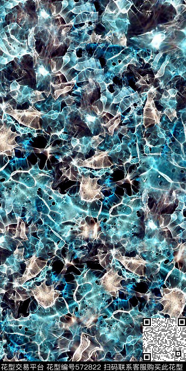 抽象水波肌理数码印花华亿平台下载（图片编号: 572822） - 瓦栏（Walan）