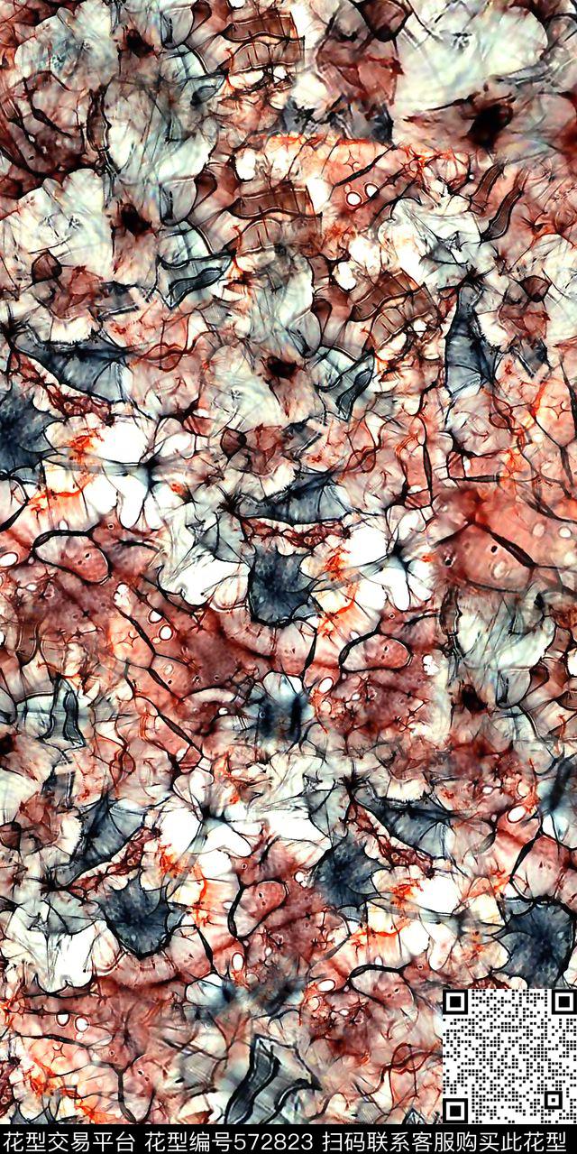 抽象水波肌理数码印花华亿平台下载（图片编号: 572823） - 瓦栏（Walan）