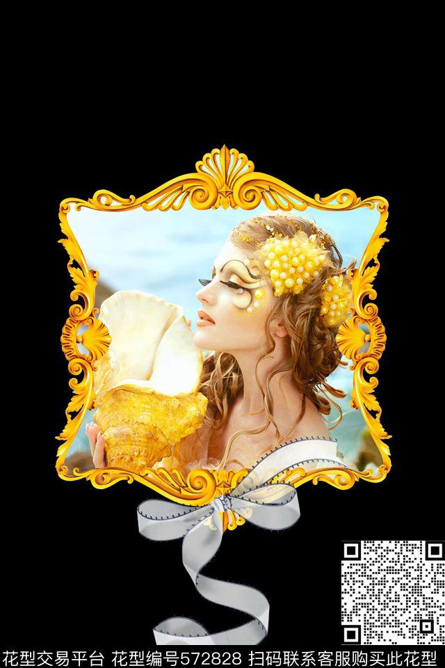 女装定位海的女儿装饰纹数码印花华亿平台下载（图片编号: 572828） - 瓦栏（Walan）