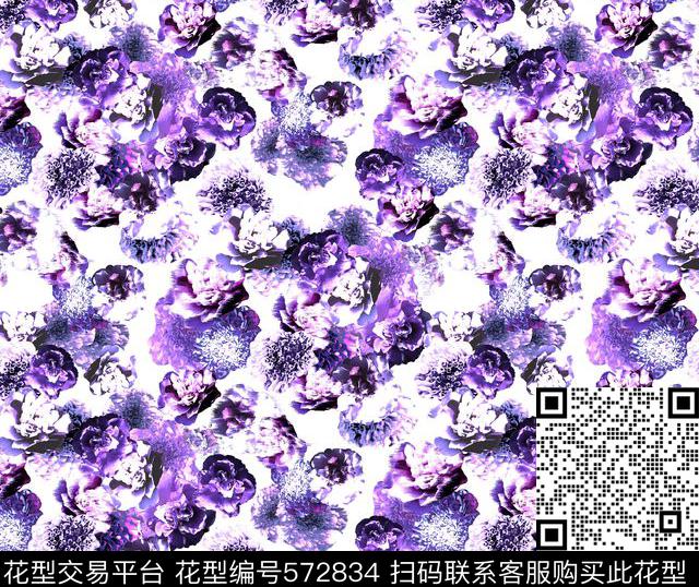 时尚花卉MZR-花卉印花数码印花华亿平台下载（图片编号: 572834） - 瓦栏（Walan）