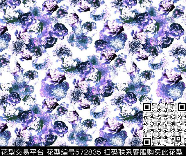 时尚花卉MZR-花卉印花数码印花华亿平台下载（图片编号: 572835） - 瓦栏（Walan）