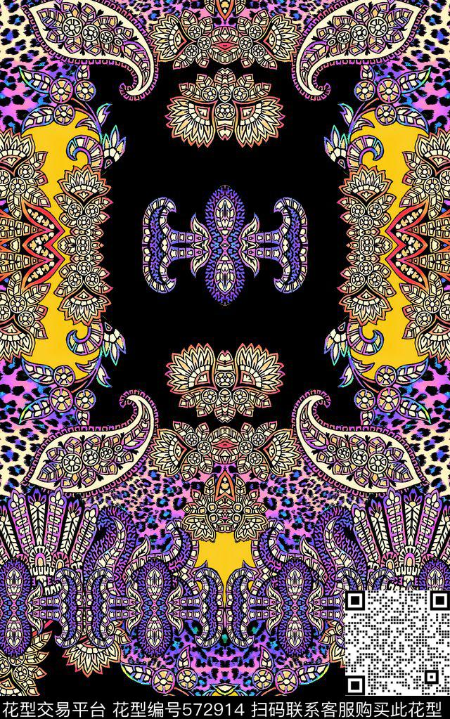 民族风欧式佩斯利传统印花华亿平台下载（图片编号: 572914） - 瓦栏（Walan）