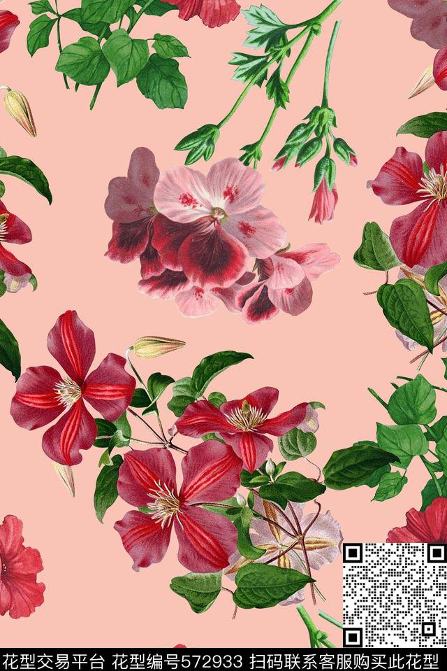 春夏华亿平台满版女装印花数码印花华亿平台下载（图片编号: 572933） - 瓦栏（Walan）