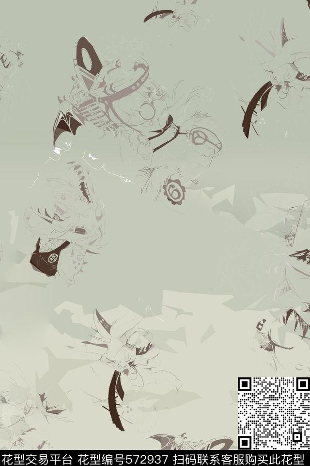 童趣清新插画传统印花华亿平台下载（图片编号: 572937） - 瓦栏（Walan）