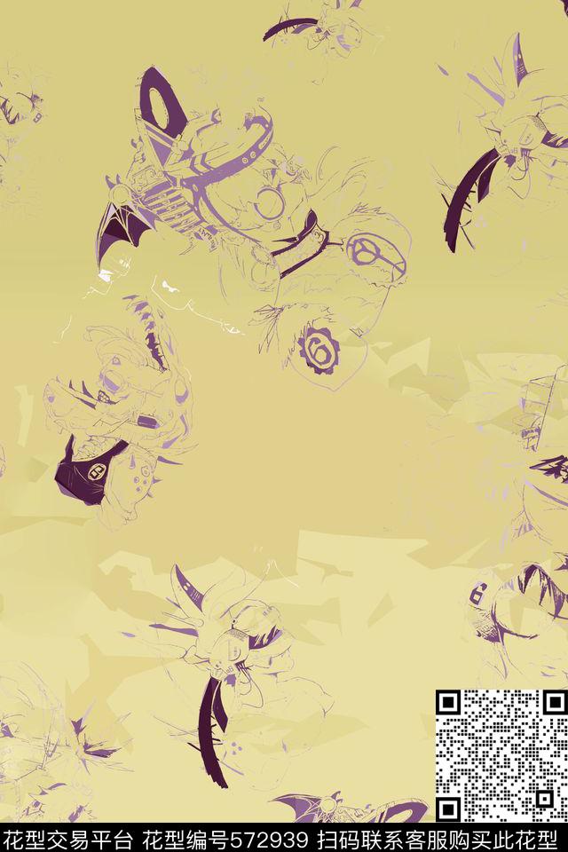 童趣清新插画传统印花华亿平台下载（图片编号: 572939） - 瓦栏（Walan）