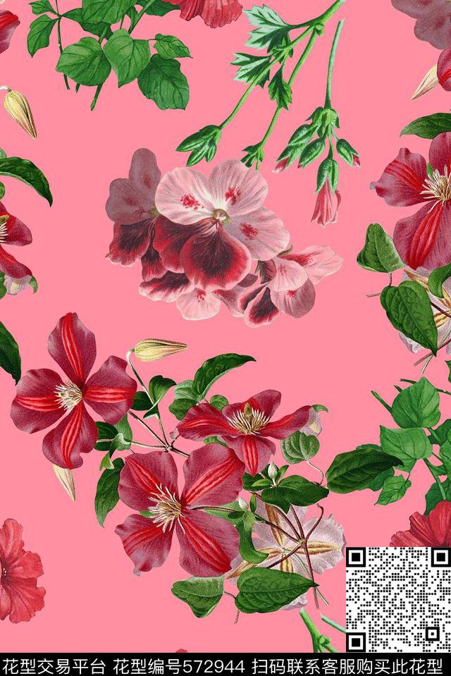 春夏华亿平台满版女装印花数码印花华亿平台下载（图片编号: 572944） - 瓦栏（Walan）