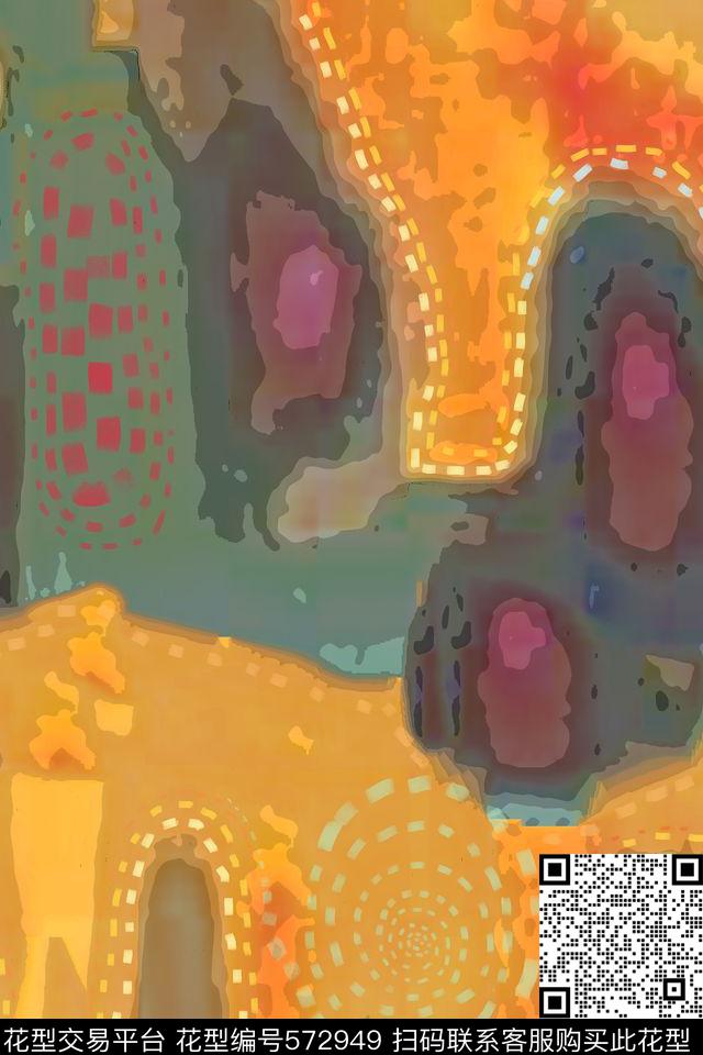 个性抽象梵高传统印花华亿平台下载（图片编号: 572949） - 瓦栏（Walan）