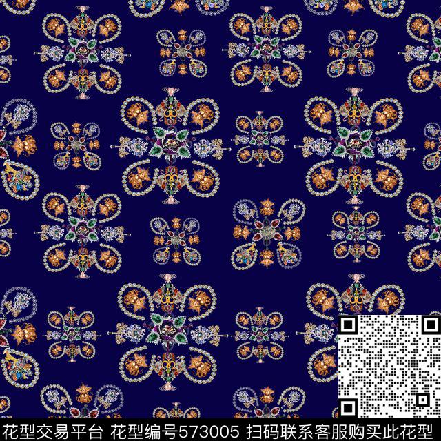 欧式碎花小图案数码印花华亿平台下载（图片编号: 573005） - 瓦栏（Walan）