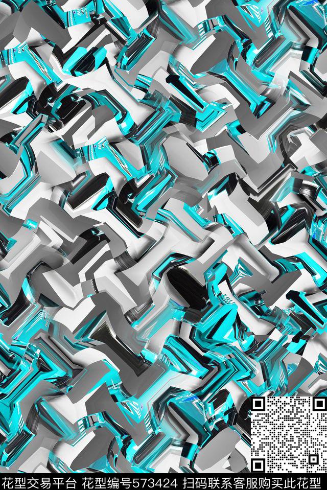 炫彩几何数码印花华亿平台下载（图片编号: 573424） - 瓦栏（Walan）