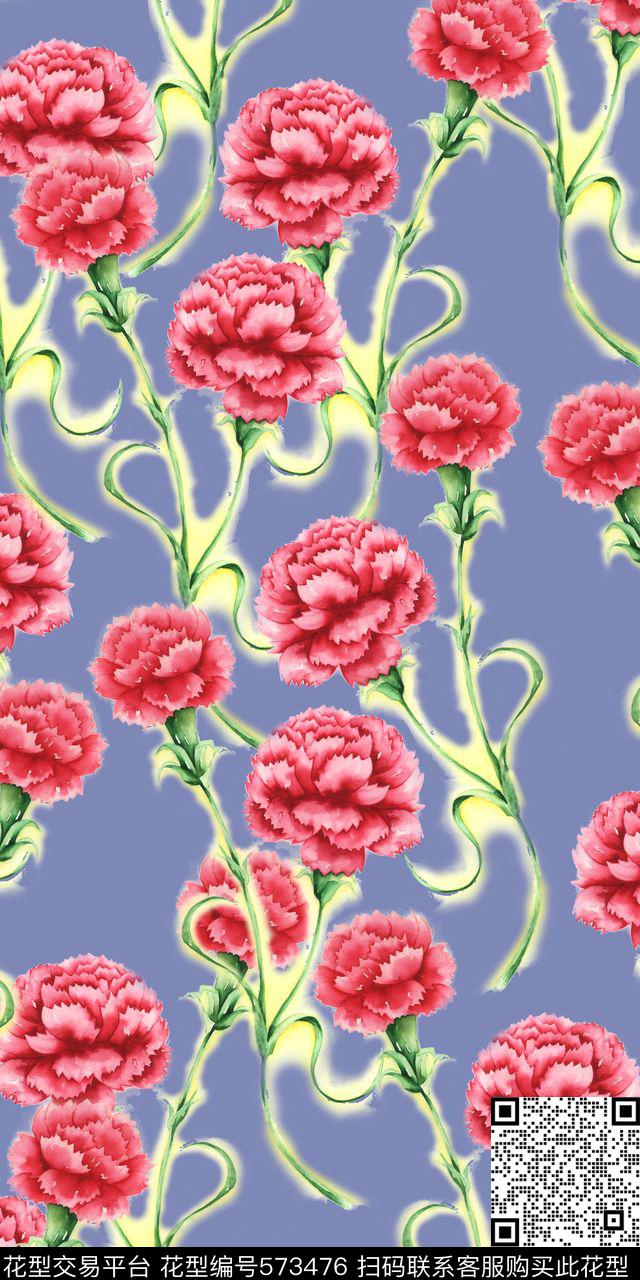 手绘水彩朦胧数码印花华亿平台下载（图片编号: 573476） - 瓦栏（Walan）