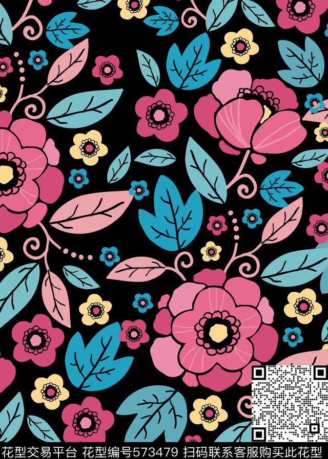 传统满版小碎花传统印花华亿平台下载（图片编号: 573479） - 瓦栏（Walan）