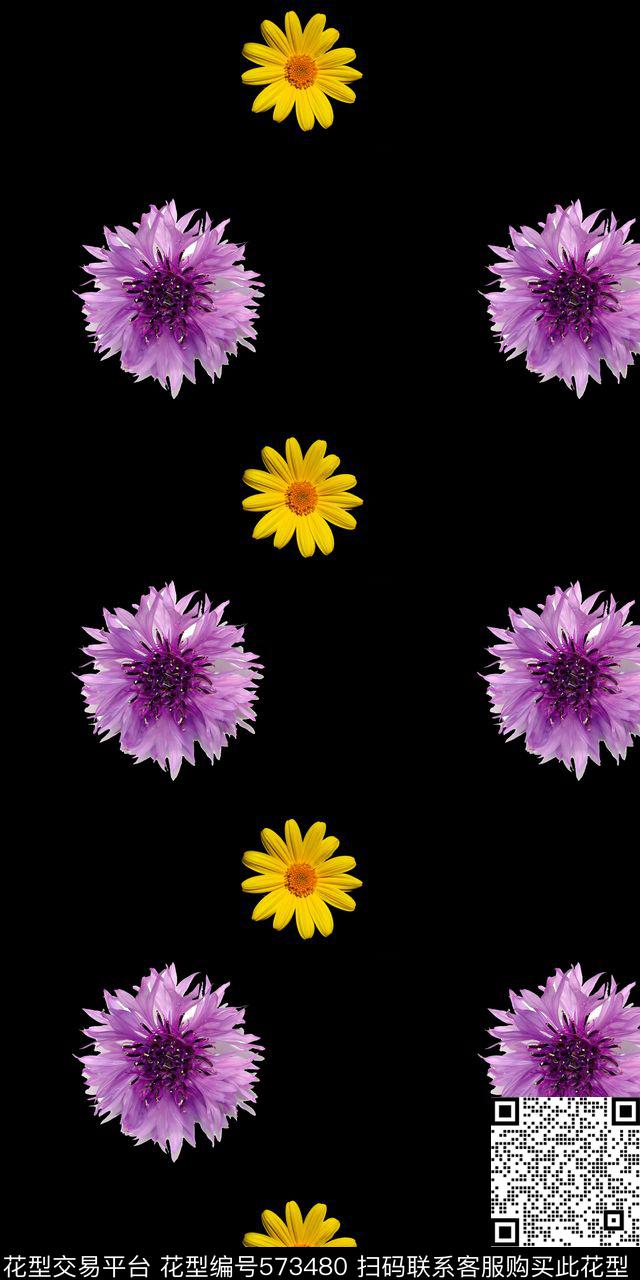 向日葵手绘水仙花数码印花华亿平台下载（图片编号: 573480） - 瓦栏（Walan）