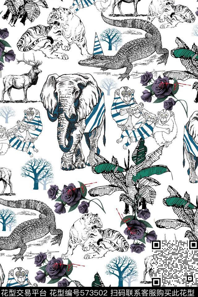 原创潮牌动物数码印花华亿平台下载（图片编号: 573502） - 瓦栏（Walan）