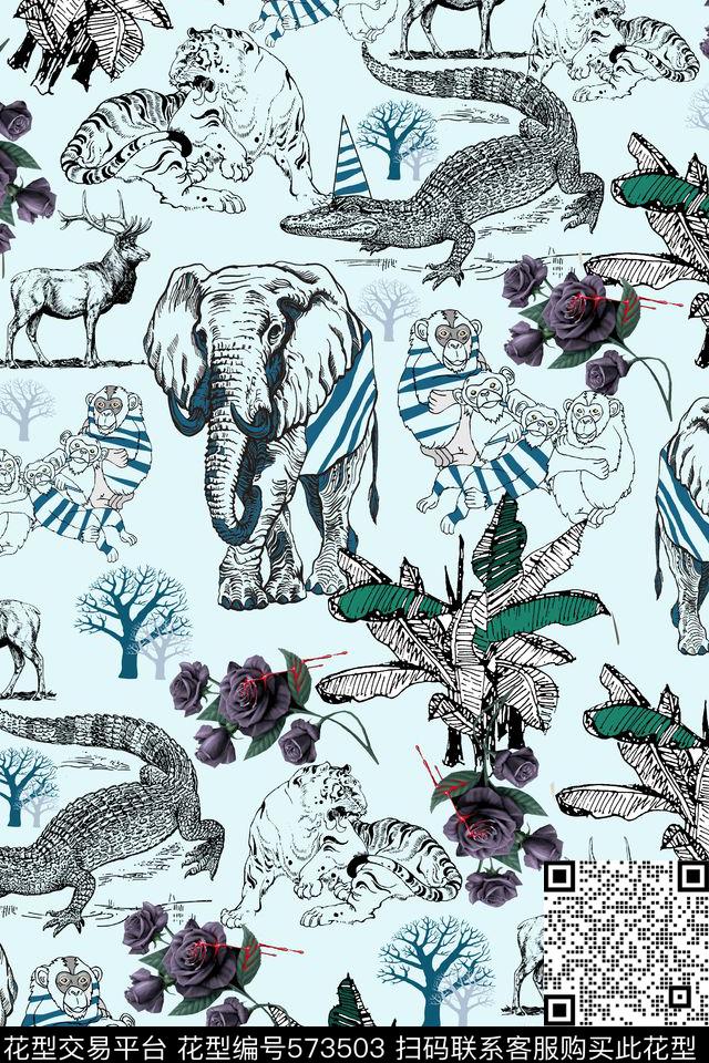 原创潮牌丛林数码印花华亿平台下载（图片编号: 573503） - 瓦栏（Walan）