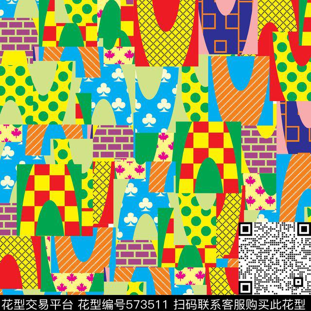 抽象传统华亿平台几何数码印花华亿平台下载（图片编号: 573511） - 瓦栏（Walan）