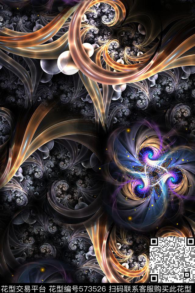 抽象肌理图案分形艺术数码印花华亿平台下载（图片编号: 573526） - 瓦栏（Walan）