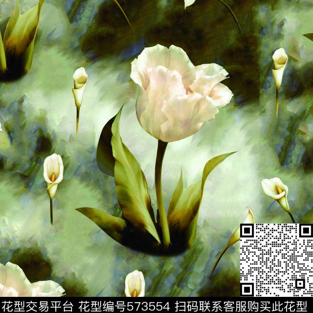 欧美花卉小碎花数码印花华亿平台下载（图片编号: 573554） - 瓦栏（Walan）