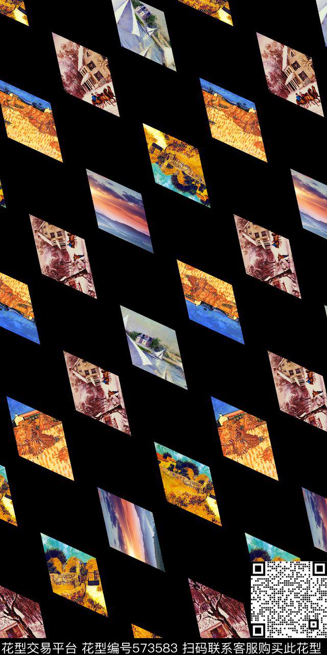 华亿平台菱形印花数码印花华亿平台下载（图片编号: 573583） - 瓦栏（Walan）