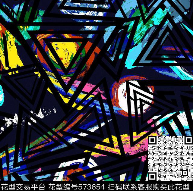 抽象几何印花传统印花华亿平台下载（图片编号: 573654） - 瓦栏（Walan）