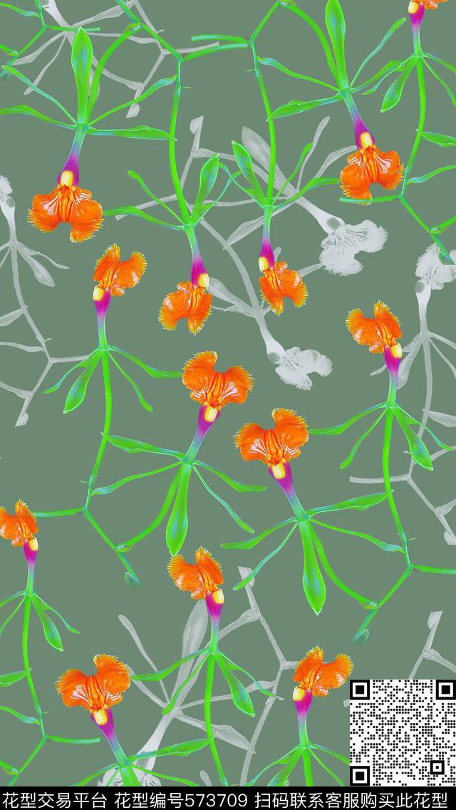 植物花卉多色简洁花卉花丛数码印花华亿平台下载（图片编号: 573709） - 瓦栏（Walan）