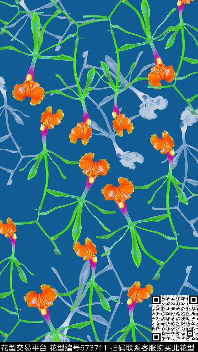植物花卉多色简洁花卉花丛数码印花华亿平台下载（图片编号: 573711） - 瓦栏（Walan）