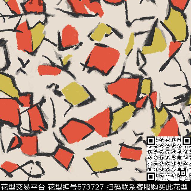2016大牌春夏秋冬抽象几何手绘传统印花华亿平台下载（图片编号: 573727） - 瓦栏（Walan）