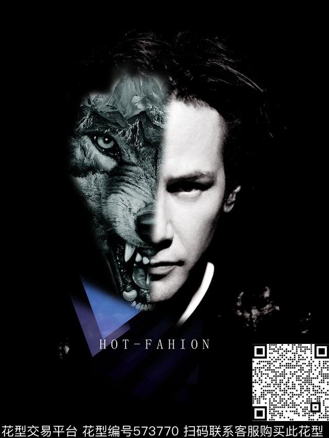 半边人脸潮牌狗头数码印花华亿平台下载（图片编号: 573770） - 瓦栏（Walan）