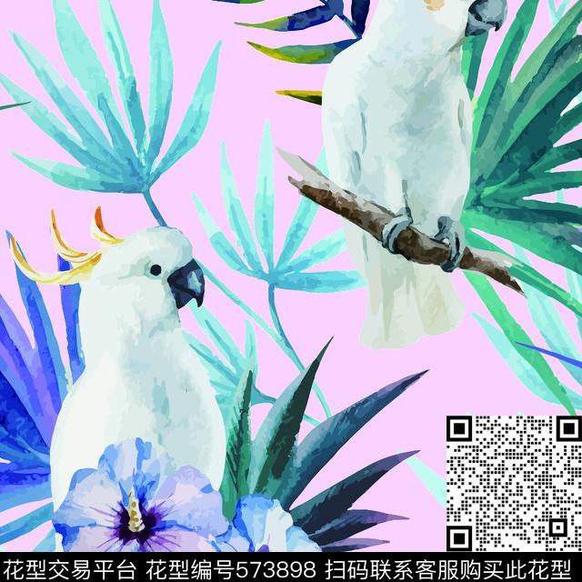 花卉纯色底手绘数码印花华亿平台下载（图片编号: 573898） - 瓦栏（Walan）