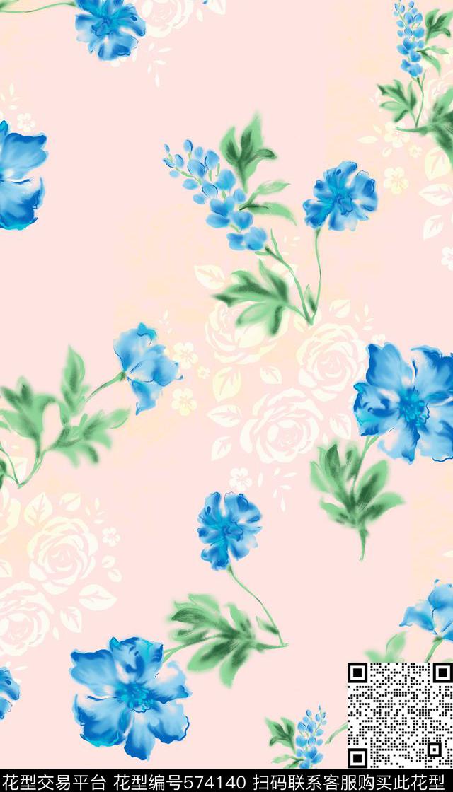 服装兰花清新传统印花华亿平台下载（图片编号: 574140） - 瓦栏（Walan）