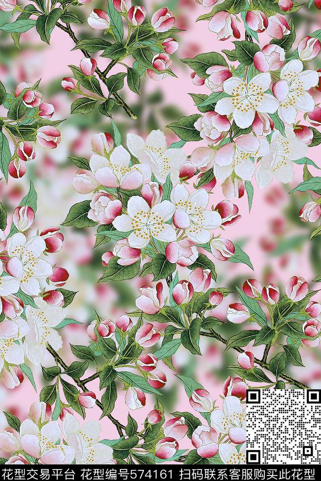 中国风梅花女装印花数码印花华亿平台下载（图片编号: 574161） - 瓦栏（Walan）