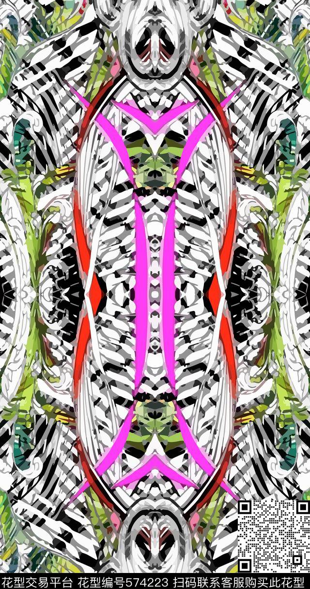 时尚几何花纹传统印花华亿平台下载（图片编号: 574223） - 瓦栏（Walan）