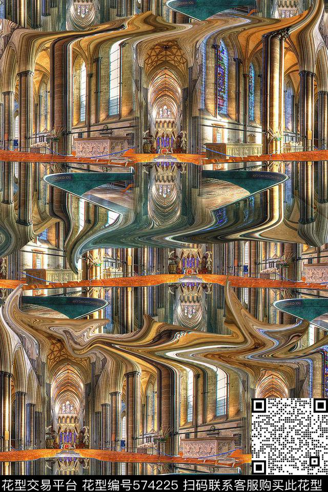 外套夹克复古教堂房子数码印花华亿平台下载（图片编号: 574225） - 瓦栏（Walan）