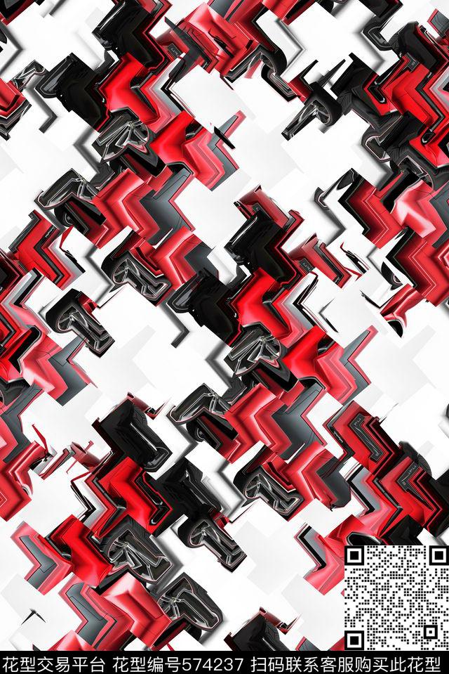 炫彩几何数码印花华亿平台下载（图片编号: 574237） - 瓦栏（Walan）