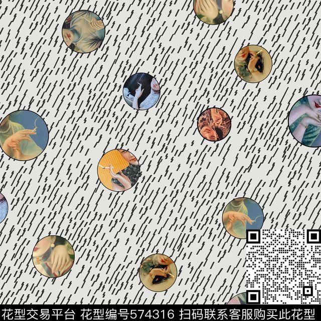 2016大牌复古几何圆点数码印花华亿平台下载（图片编号: 574316） - 瓦栏（Walan）