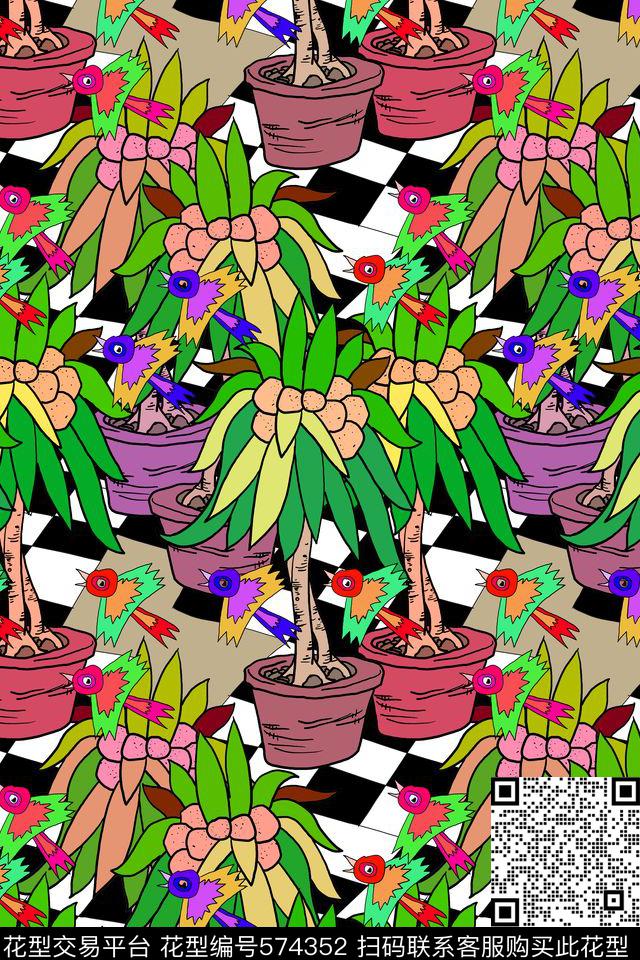 潮流创意飞鸟数码印花华亿平台下载（图片编号: 574352） - 瓦栏（Walan）