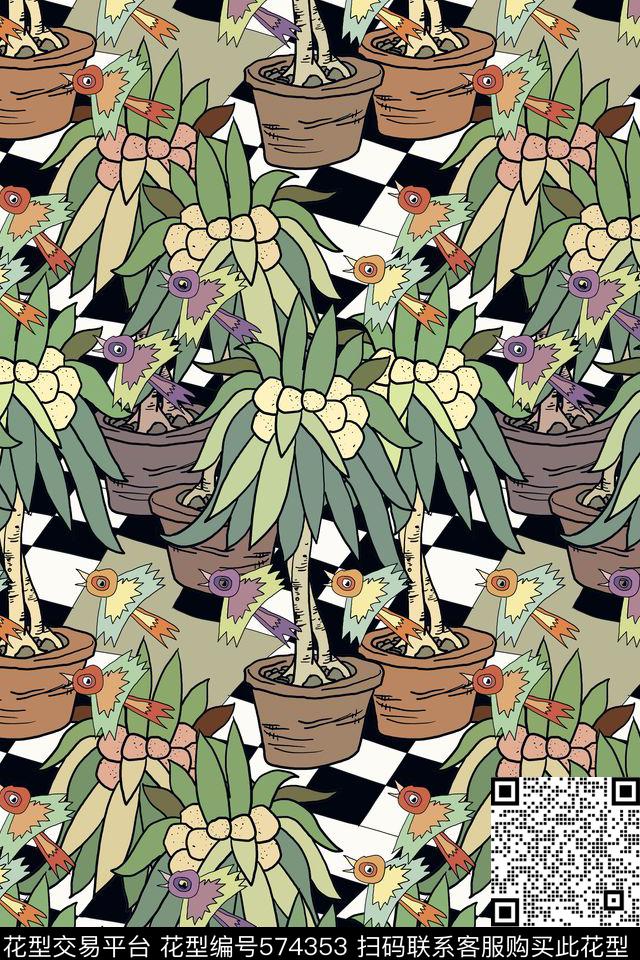 潮流创意飞鸟数码印花华亿平台下载（图片编号: 574353） - 瓦栏（Walan）