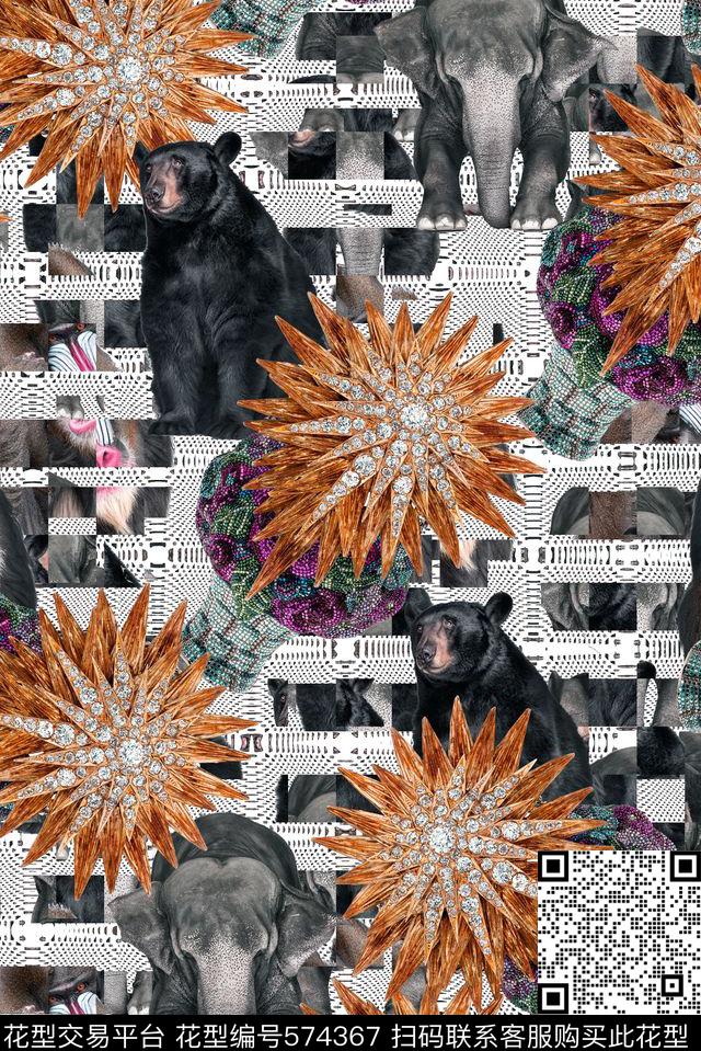 动物数码印花华亿平台下载（图片编号: 574367） - 瓦栏（Walan）