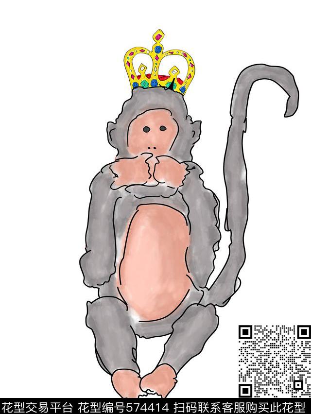 T恤笔触抽象数码印花华亿平台下载（图片编号: 574414） - 瓦栏（Walan）