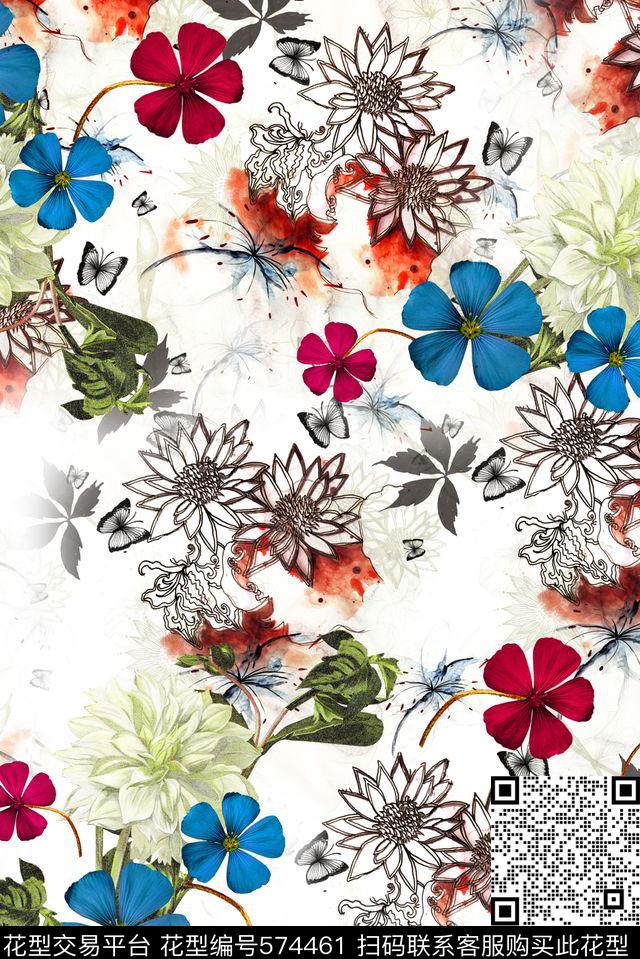 田园小花清秀数码印花华亿平台下载（图片编号: 574461） - 瓦栏（Walan）