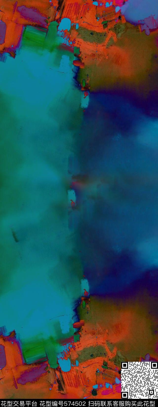 抽象印花数码油画肌理风格数码印花华亿平台下载（图片编号: 574502） - 瓦栏（Walan）