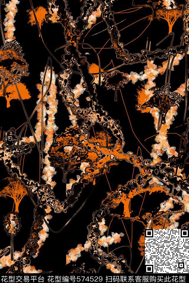 艺术民族风意境数码印花华亿平台下载（图片编号: 574529） - 瓦栏（Walan）