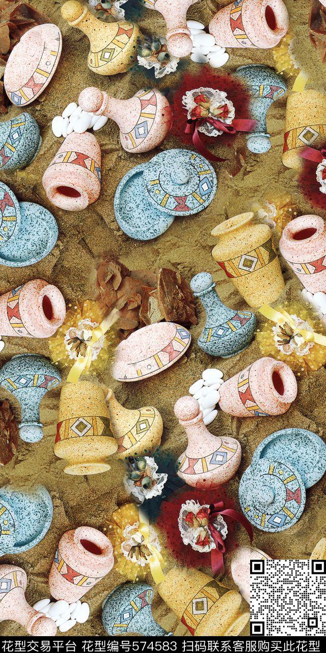 时尚大气沙滩数码印花华亿平台下载（图片编号: 574583） - 瓦栏（Walan）