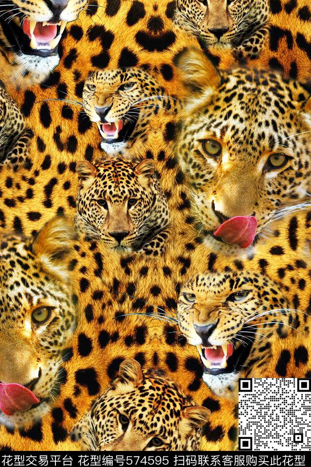 动物抽象豹纹豹数码印花华亿平台下载（图片编号: 574595） - 瓦栏（Walan）