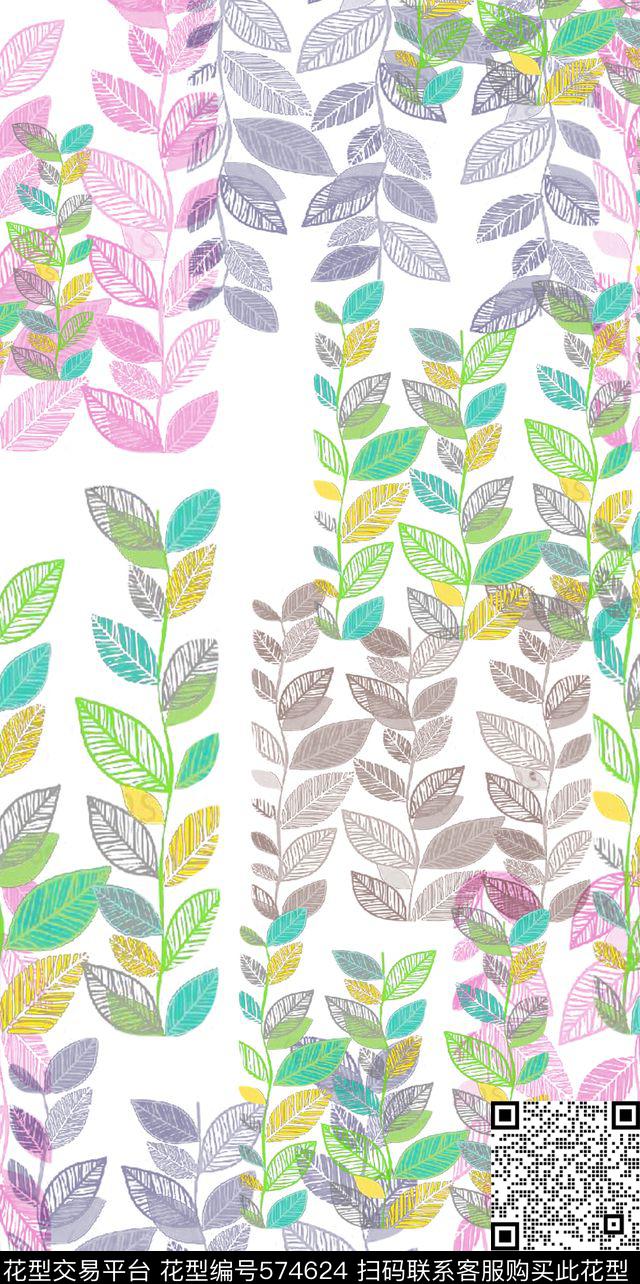 趣味图案植物花卉清新简洁传统印花华亿平台下载（图片编号: 574624） - 瓦栏（Walan）