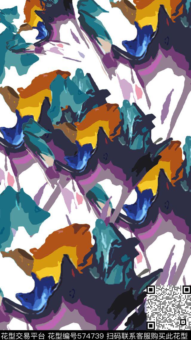 抽象图案家纺围巾旗袍传统印花华亿平台下载（图片编号: 574739） - 瓦栏（Walan）