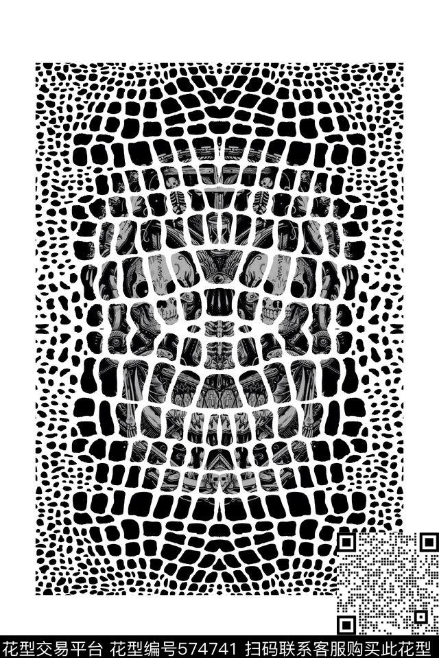 不规则几何潮男几何传统印花华亿平台下载（图片编号: 574741） - 瓦栏（Walan）