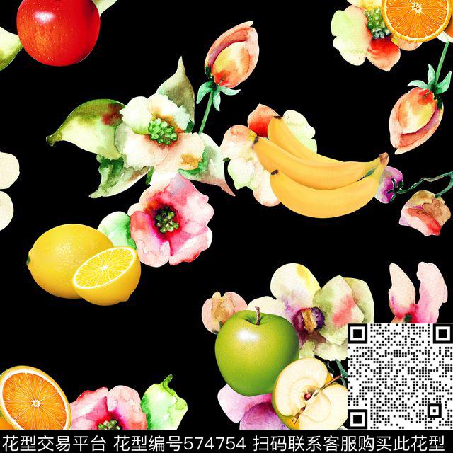 休闲风水果花卉数码印花华亿平台下载（图片编号: 574754） - 瓦栏（Walan）